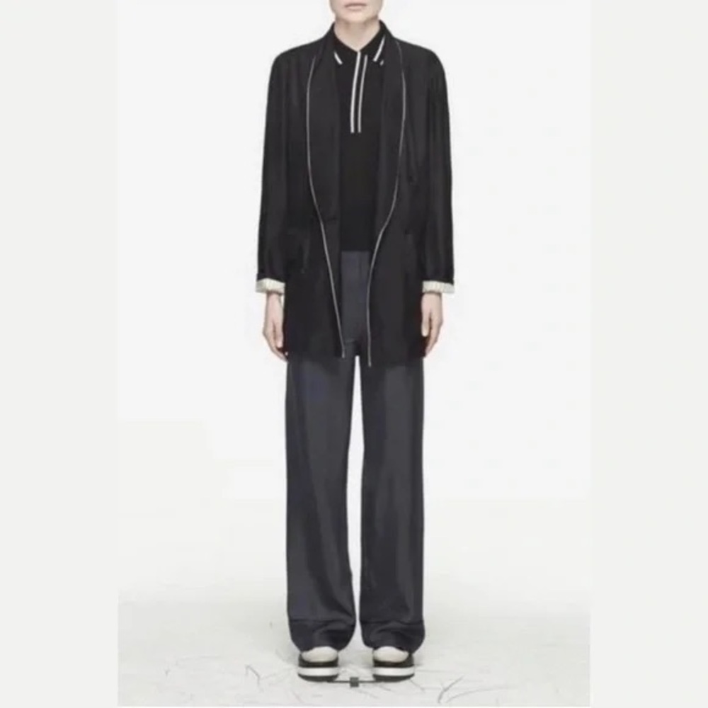 rag & bone Black Silk Smoking Jacket